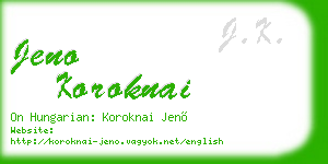 jeno koroknai business card